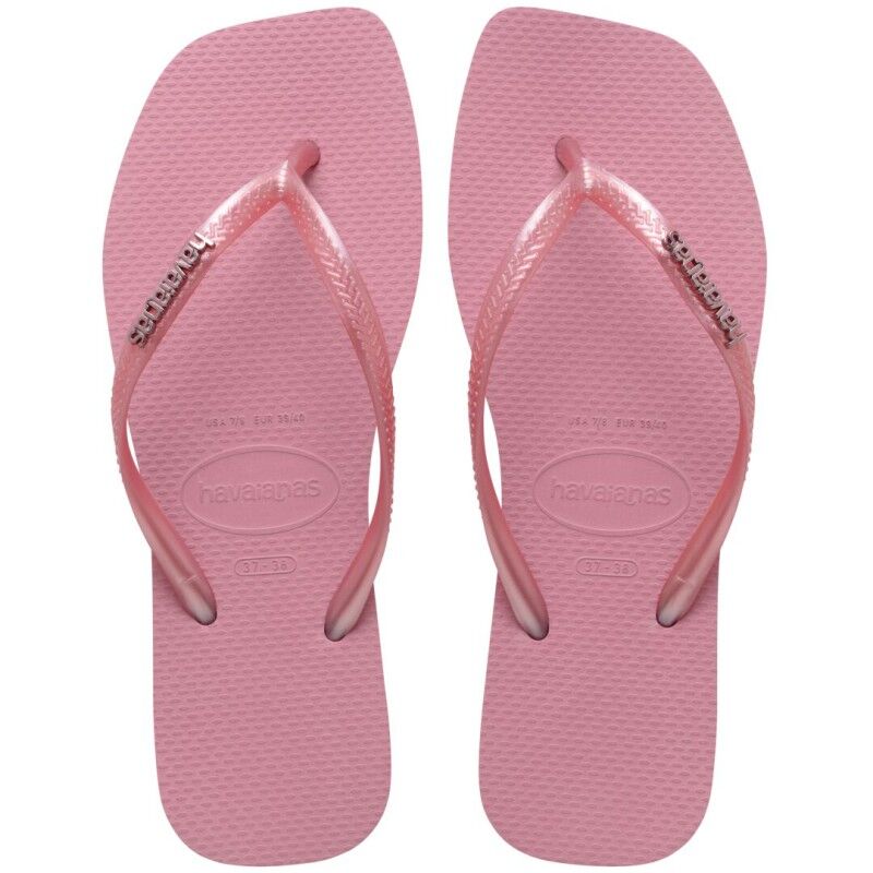 Tongs Slim Square Logo Metallic